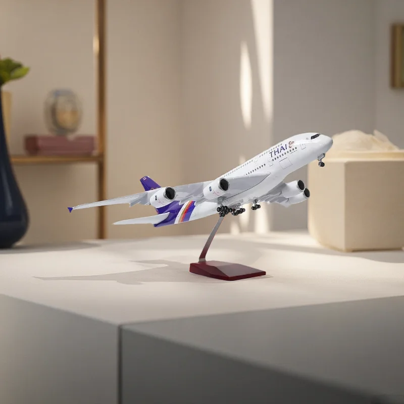 47cm 1/160 Scale Model Plane Resin A380 Thai Airways Diecast Airplanes Building With Stand & Wheels For Souvenir Hobby Display
47cm 1/160 Scale Model Plane Resin A380 Thai Airways Diecast Airplanes Building With Stand & Wheels For Souvenir Hobby Display