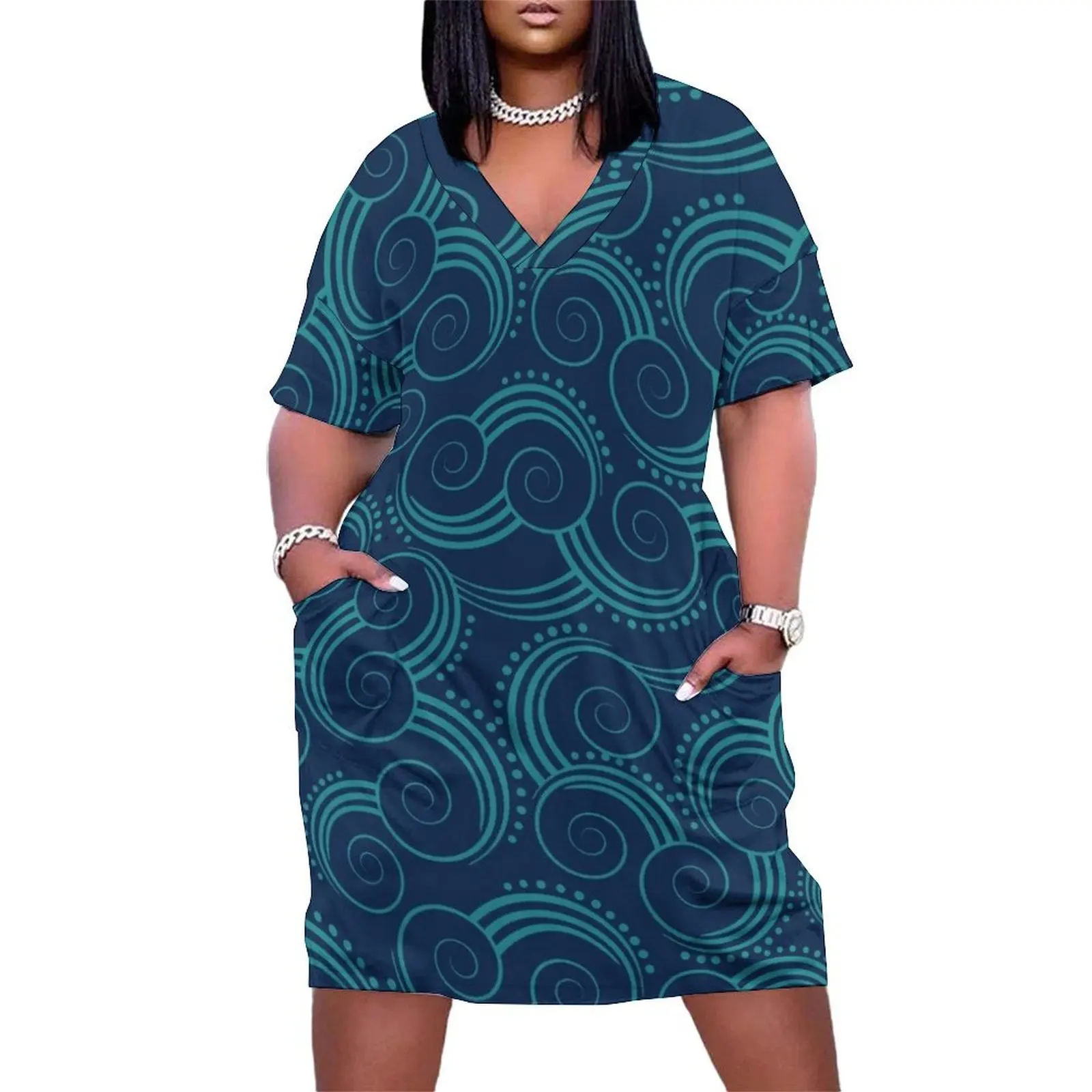 Navy and Teal Ocean Swirls Loose Pocket Dress Woman clothes wedding dresses for woman Female clothing
Navy and Teal Ocean Swirls Loose Pocket Dress Woman clothes wedding dresses for woman Female clothing