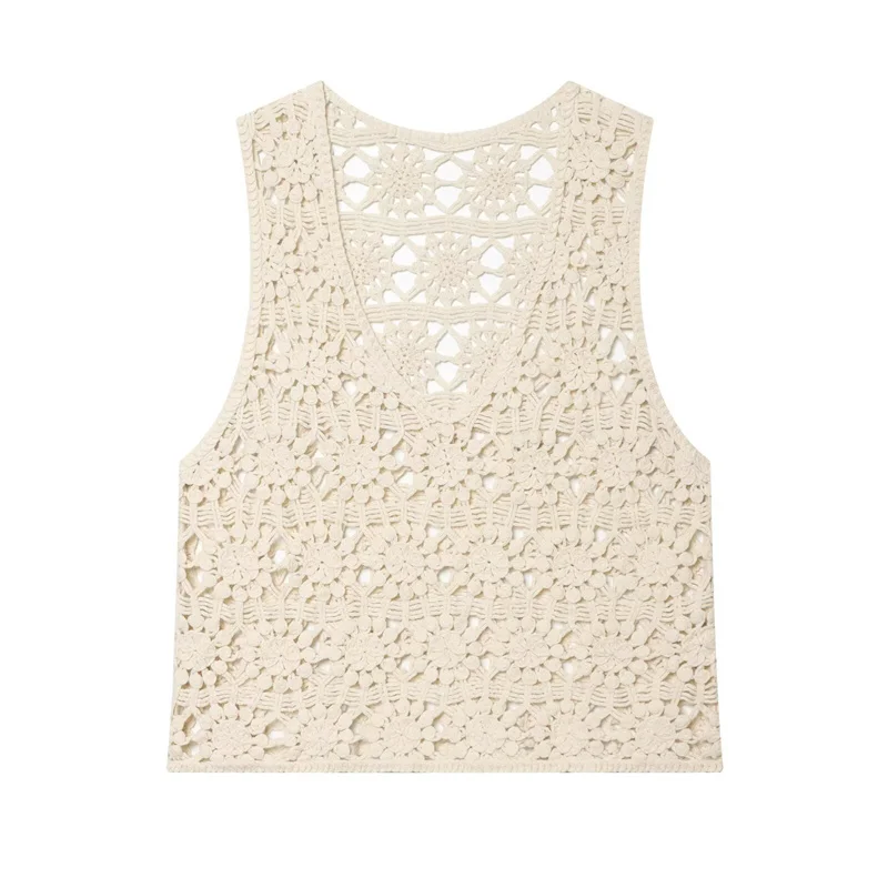 Summer Women's Sleeveless Hollow Knitted Vest Top 2026 New Fashion V-neck Casual Tops Women's Sweater Tank
Summer Women's Sleeveless Hollow Knitted Vest Top 2026 New Fashion V-neck Casual Tops Women's Sweater Tank