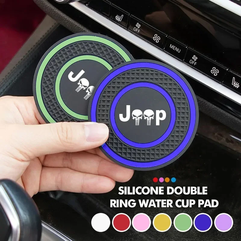 2Pcs Anti-slip Silicone Car Cup Mat Noise Reduction Dust-proof Coaster for Jeep Renegade Wrangler JK JL Grand Car Interior Decor
2Pcs Anti-slip Silicone Car Cup Mat Noise Reduction Dust-proof Coaster for Jeep Renegade Wrangler JK JL Grand Car Interior Decor