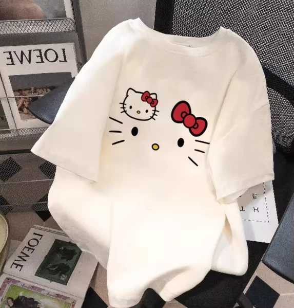 Футболка хлопковая с принтом Hello Kitty Sanrio 2026 – летний мультяшный дизайн – детская модная повседневная одежда свободного кроя с круглым вырезом
Футболка хлопковая с принтом Hello Kitty Sanrio 2026 – летний мультяшный дизайн – детская модная повседневная одежда свободного кроя с круглым вырезом