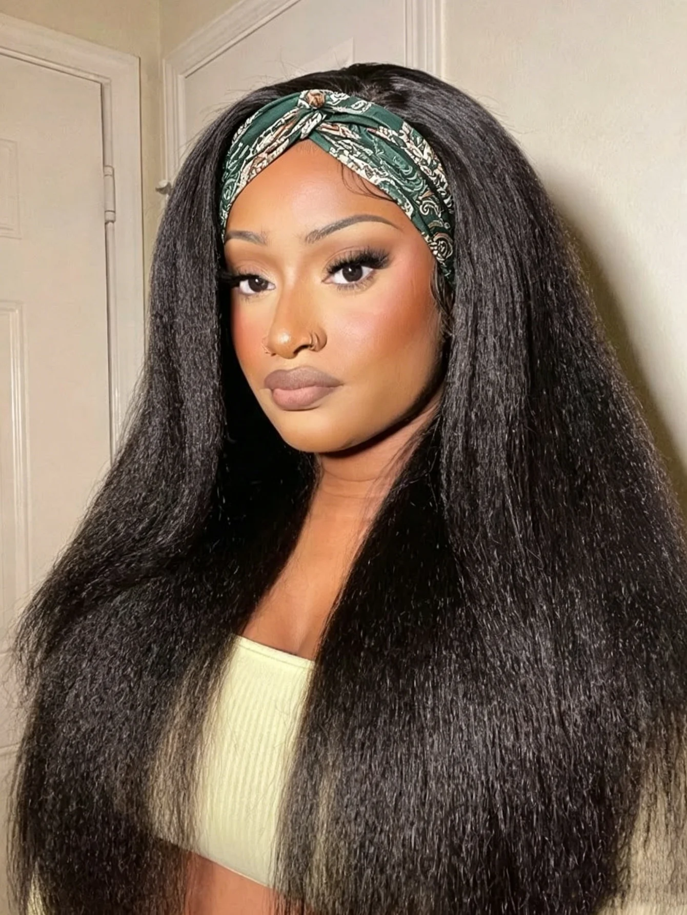 Headband Wig Human Hair Natural Black 180% Density Kinky Straight None Lace Front Wigs Human Hair Headband Wigs for Women Yaki Straight Glueless Human Hair Machine Made None Lace Front Wigs Natural Black color For Party Natural Color For Women
Headband Wig Human Hair Natural Black 180% Density Kinky Straight None Lace Front Wigs Human Hair Headband Wigs for Women Yaki Straight Glueless Human Hair Machine Made None Lace Front Wigs Natural Black color For Party Natural Color For Women