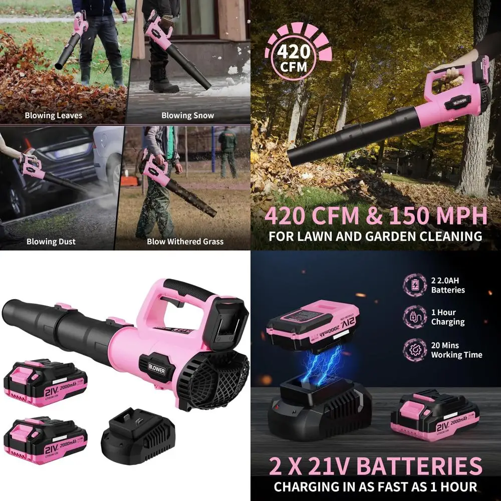 Беспроводная электрическая воздуходувка для листьев 21 В с 2 батареями емкостью 2,0 Ач, быстрое зарядное устройство, идеально подходит для патио, чистки газонов и удаления листьев
Беспроводная электрическая воздуходувка для листьев 21 В с 2 батареями емкостью 2,0 Ач, быстрое зарядное устройство, идеально подходит для патио, чистки газонов и удаления листьев