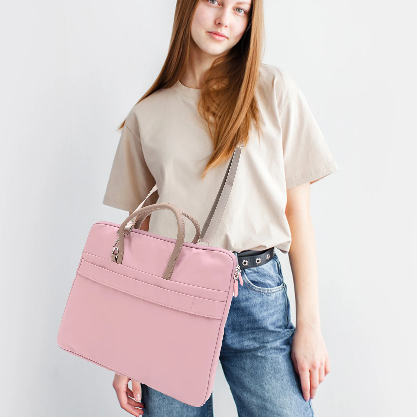 Laptop Bag 16 Laptop Accessories 1 Inches Polyester Waterproof Business Travel Shoulder Bag Pink Trolley
Laptop Bag 16 Laptop Accessories 1 Inches Polyester Waterproof Business Travel Shoulder Bag Pink Trolley