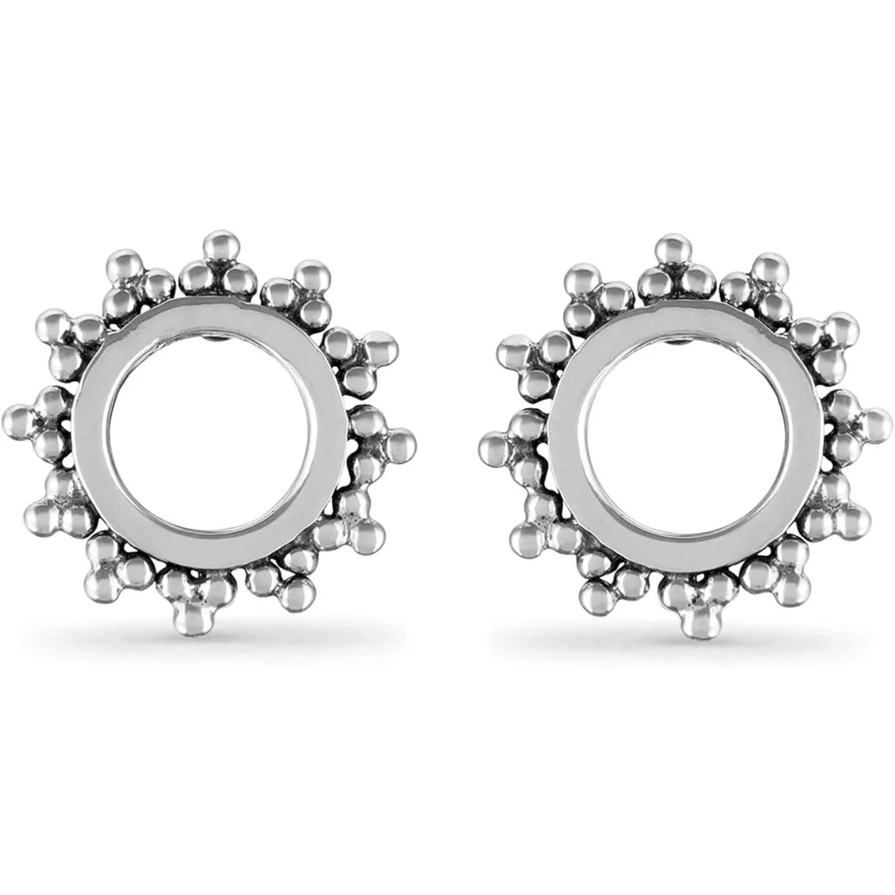 Sterling Silver Bohemian Balinese Beaded Sun Circle Open Stud Earrings
Sterling Silver Bohemian Balinese Beaded Sun Circle Open Stud Earrings