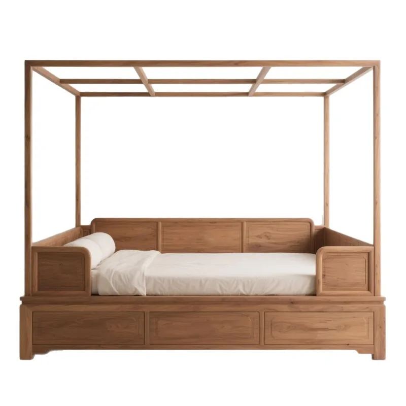 Shelf bed Solid wood four-poster bed Double bed Ming and Qing pullout bed
Shelf bed Solid wood four-poster bed Double bed Ming and Qing pullout bed