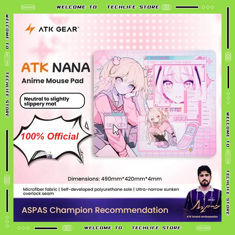100% Official ATK Nana Anime Gaming Mouse Pad Extra Large FPS Gaming Mat Valorant Esports Mousepad Smooth Glide Surface Desk Mat
100% Official ATK Nana Anime Gaming Mouse Pad Extra Large FPS Gaming Mat Valorant Esports Mousepad Smooth Glide Surface Desk Mat