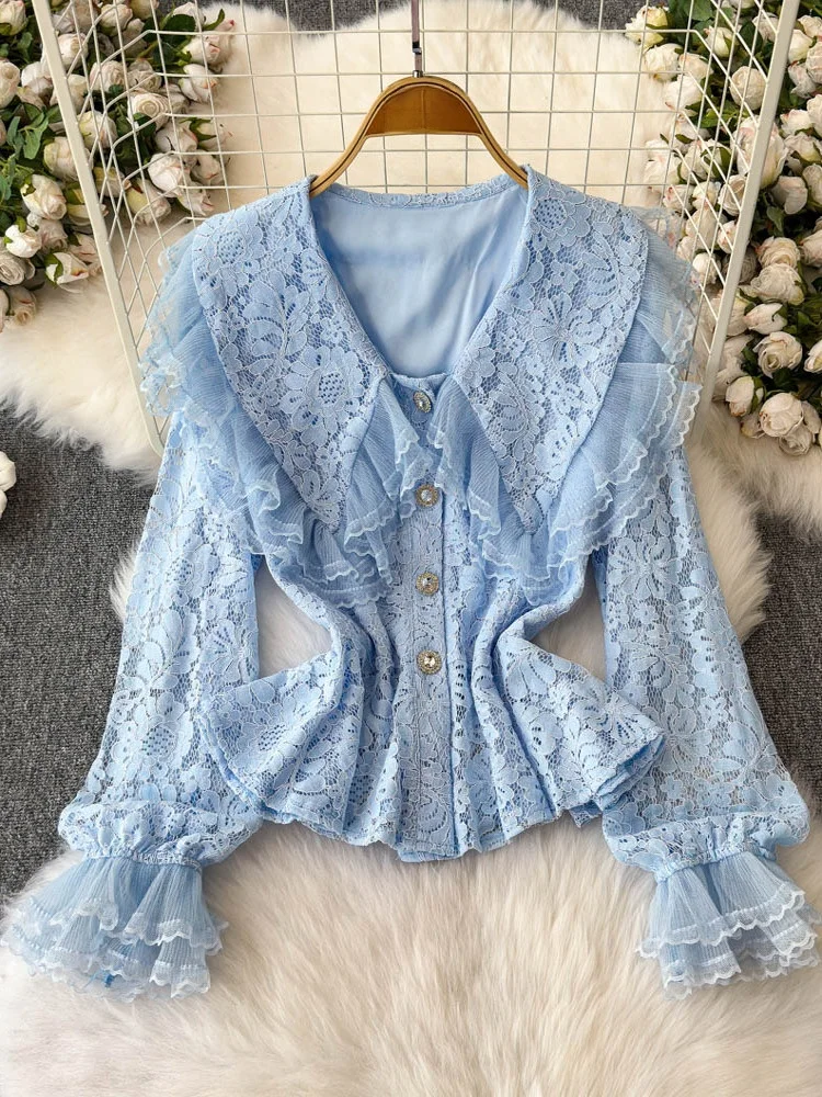 Sweet Youthful Doll Collar Lace irt Casual Base Layer Summer 2025 Women's Faion Slimming Top Korean Sle Loose Fit
Sweet Youthful Doll Collar Lace irt Casual Base Layer Summer 2025 Women's Faion Slimming Top Korean Sle Loose Fit
