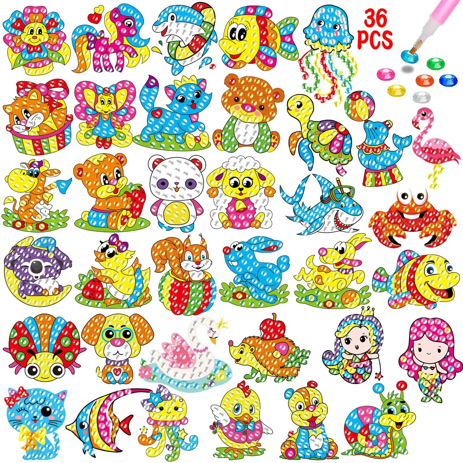 Diamond Painting DIY Anime 12-Piece setAnimal-Themed Children's Craft, Dotting With Materials Helps to Focus Attention
Diamond Painting DIY Anime 12-Piece setAnimal-Themed Children's Craft, Dotting With Materials Helps to Focus Attention