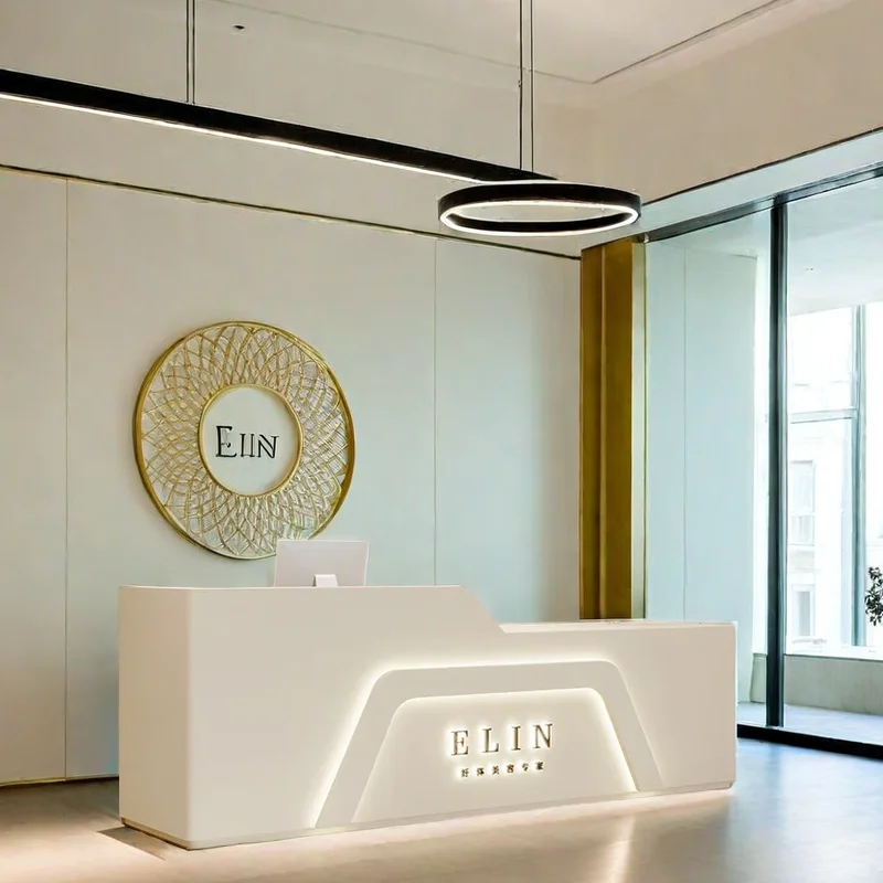 Beauty Salon Storage Reseption Desk Entrance Tables Receptionist Front Advanced Furniture Kassentisch Elegant Office Modern
Beauty Salon Storage Reseption Desk Entrance Tables Receptionist Front Advanced Furniture Kassentisch Elegant Office Modern