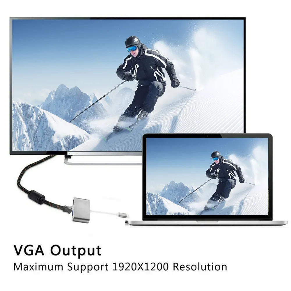 2 in 1 TypeC Hub to VGA +HD 4K Resolution USB Type C Adapter Displayport/3.1 Ethernet Converter Dock Office Presentation
2 in 1 TypeC Hub to VGA +HD 4K Resolution USB Type C Adapter Displayport/3.1 Ethernet Converter Dock Office Presentation