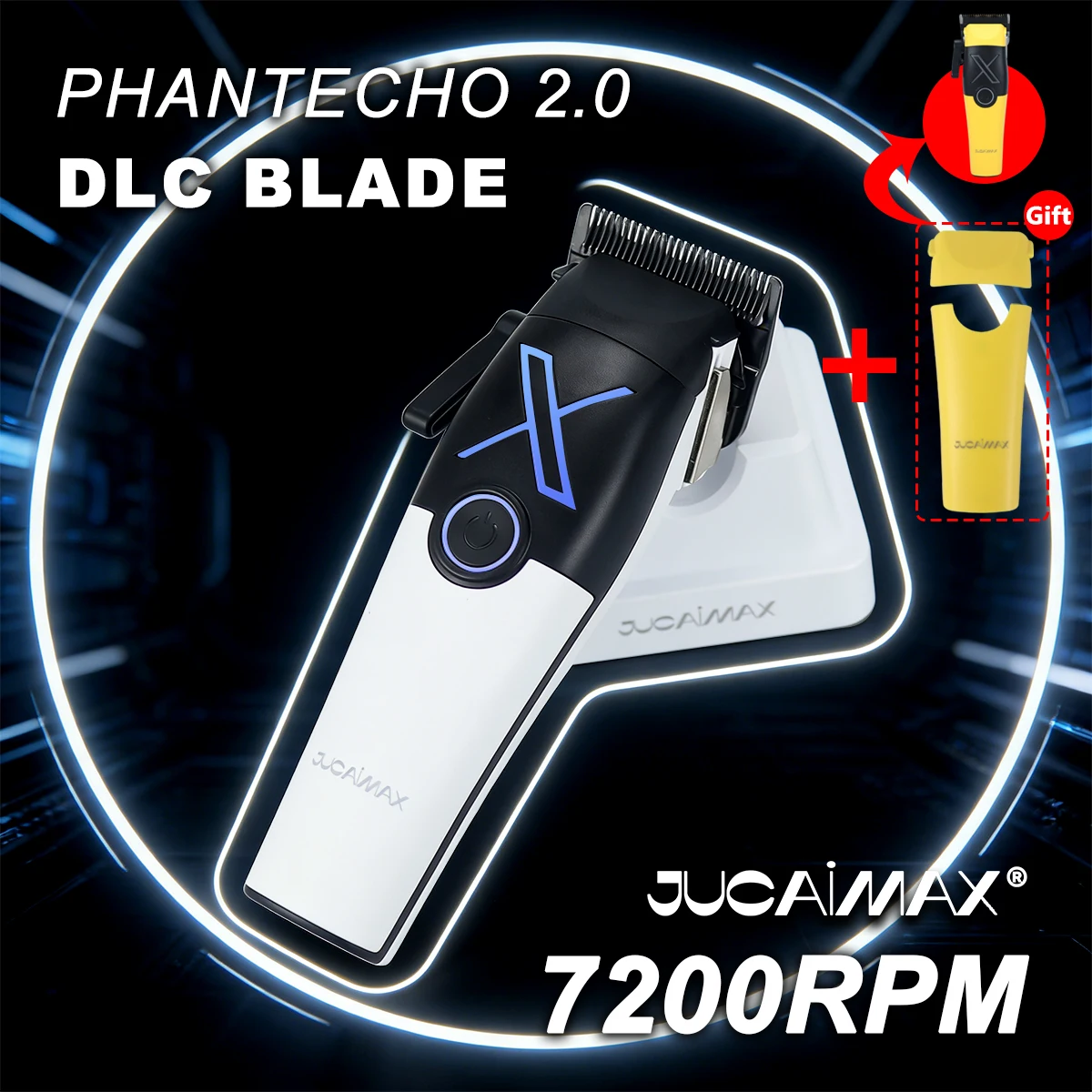 JUCAI Professional Hair Clipper for Men Brushless Motor with Base Charger PHANTECHO2.0 DLCBlade Professional Barber Machines
JUCAI Professional Hair Clipper for Men Brushless Motor with Base Charger PHANTECHO2.0 DLCBlade Professional Barber Machines