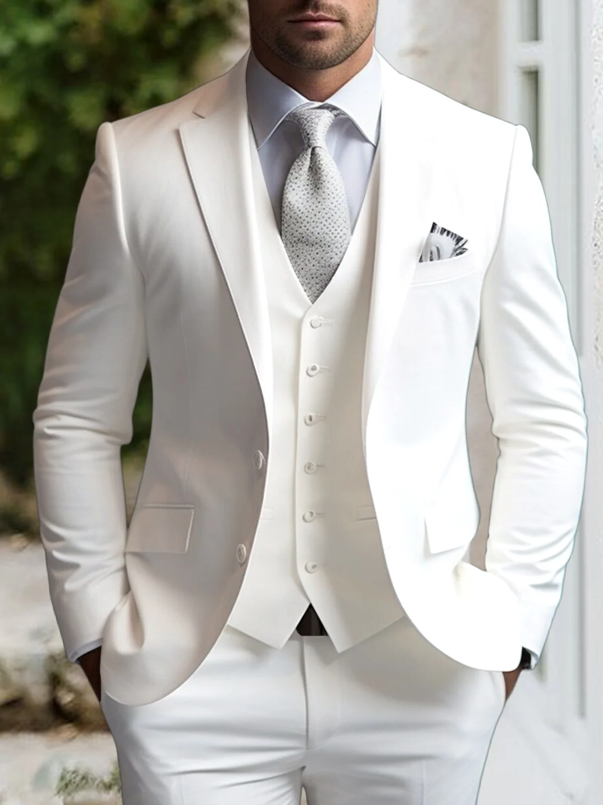 AnnieBritney Wedding Spring Suit for Men Slim Fit Blazers and Pants and Vest Trendy Tuxedo Costumes Pour Hommes 3 Pièces
AnnieBritney Wedding Spring Suit for Men Slim Fit Blazers and Pants and Vest Trendy Tuxedo Costumes Pour Hommes 3 Pièces