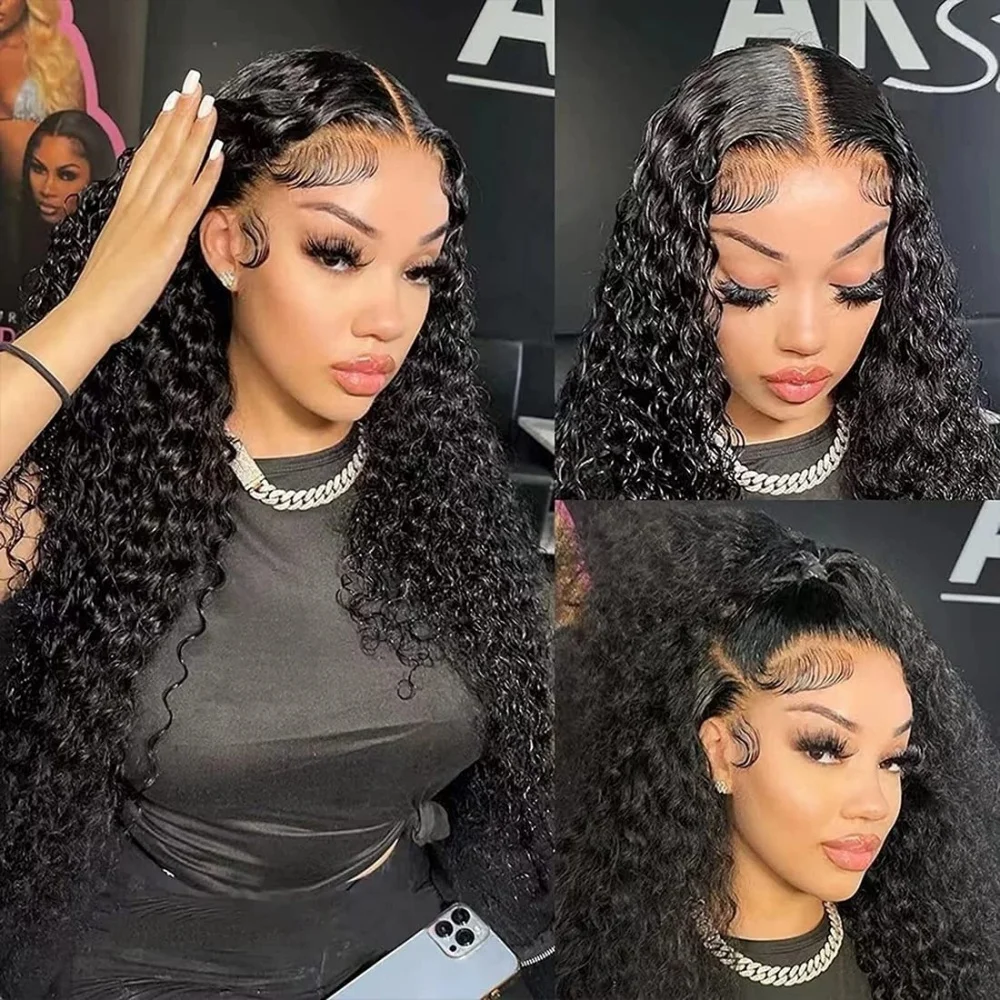 13x4 Curly Water Wave Lace Front Wigs Human Hair Transparent 220Density Natural Color Pre Plcked Lace Frontal Wig For Women 1B
13x4 Curly Water Wave Lace Front Wigs Human Hair Transparent 220Density Natural Color Pre Plcked Lace Frontal Wig For Women 1B