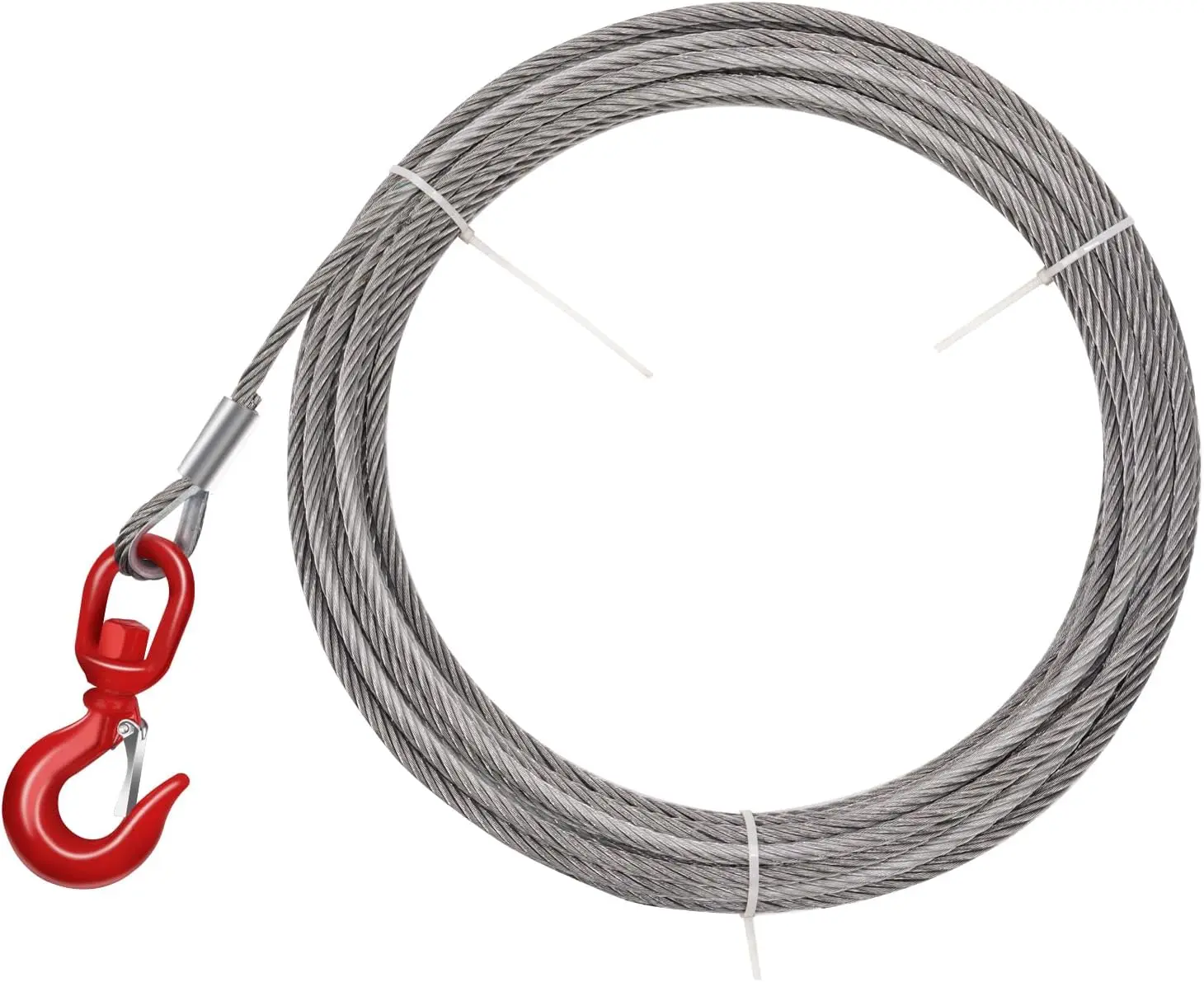 3/8" x 75' Steel Winch Cable, 17637 lbs Breaking Strength, 6x19 Strand Core for Tow Truck & Crane
3/8" x 75' Steel Winch Cable, 17637 lbs Breaking Strength, 6x19 Strand Core for Tow Truck & Crane