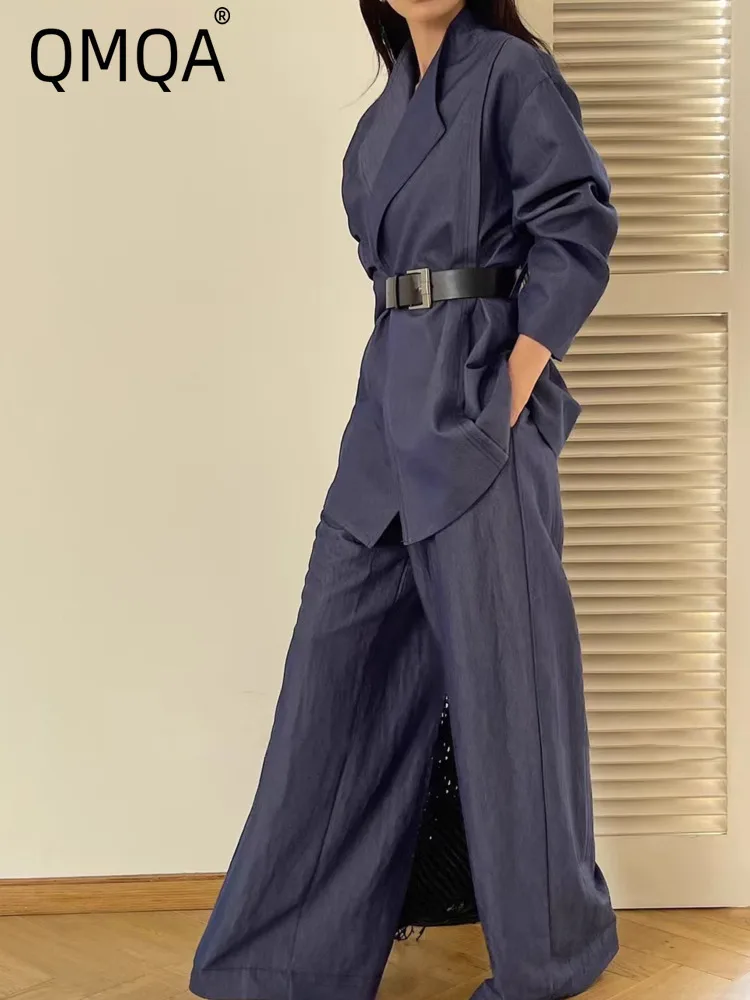 QMQA Fashion Women's Elegant Korean Sets Lace Up Slimming Casual Suit Jacket High Waist Wide Leg Pants 2 Piece Set New QM552
QMQA Fashion Women's Elegant Korean Sets Lace Up Slimming Casual Suit Jacket High Waist Wide Leg Pants 2 Piece Set New QM552
