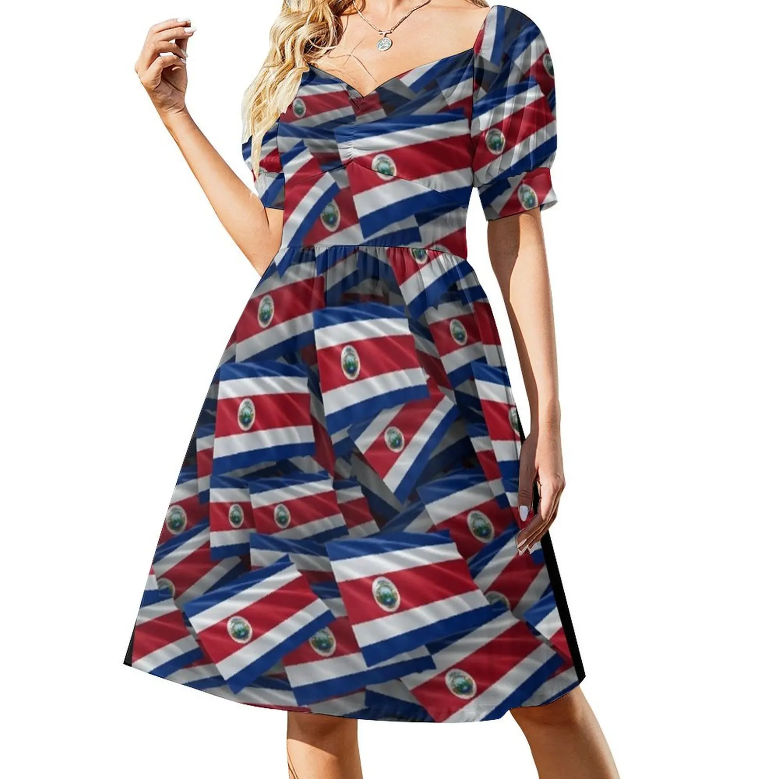 Costa Rica Flag Pattern Short-Sleeved Dress long dress women dresses korean style
Costa Rica Flag Pattern Short-Sleeved Dress long dress women dresses korean style