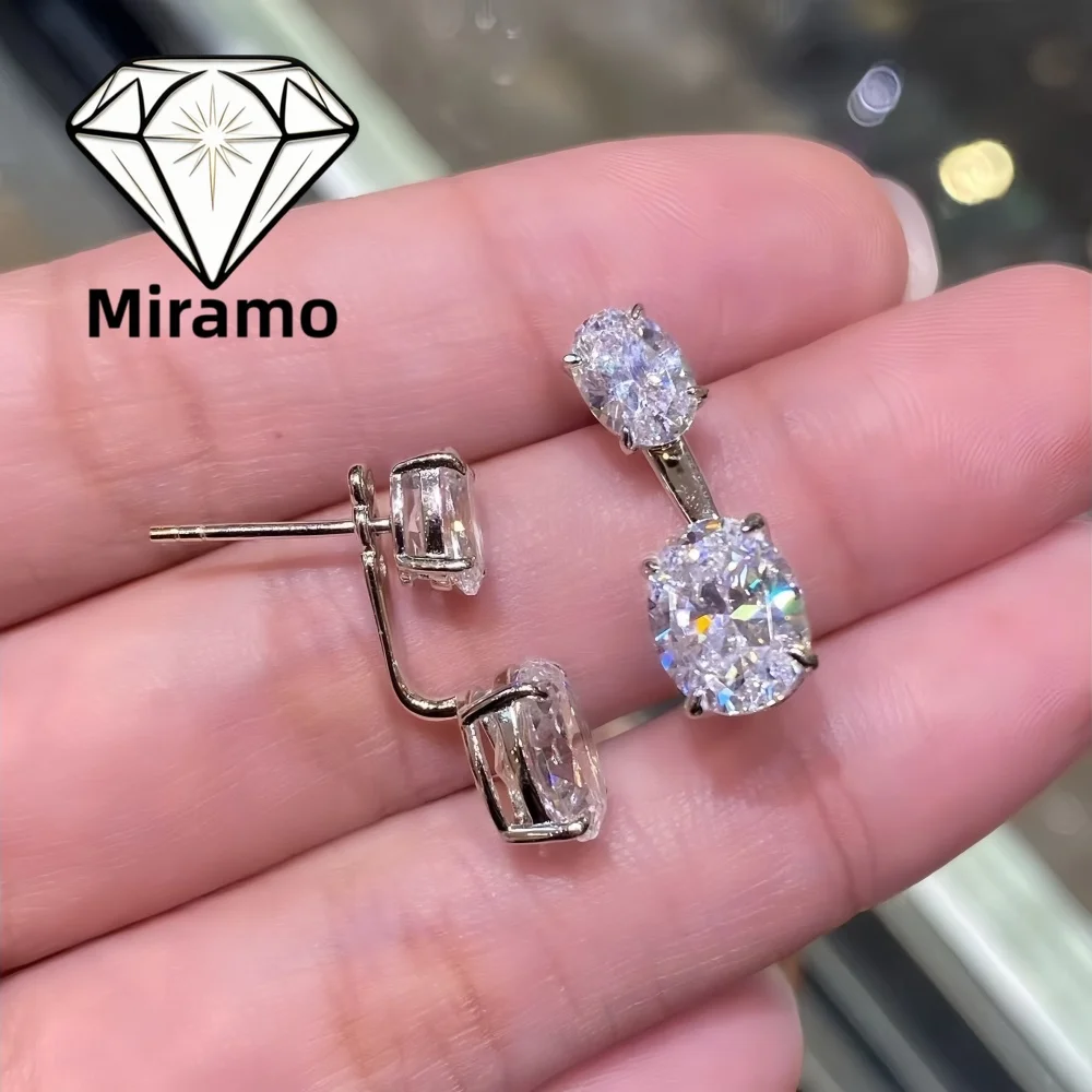 6CTTW Oval Cut Moissanite/Zircon Floating Back-hung Detachable Stud Earring for Women S925 Sterling Silver with Certificate
6CTTW Oval Cut Moissanite/Zircon Floating Back-hung Detachable Stud Earring for Women S925 Sterling Silver with Certificate
