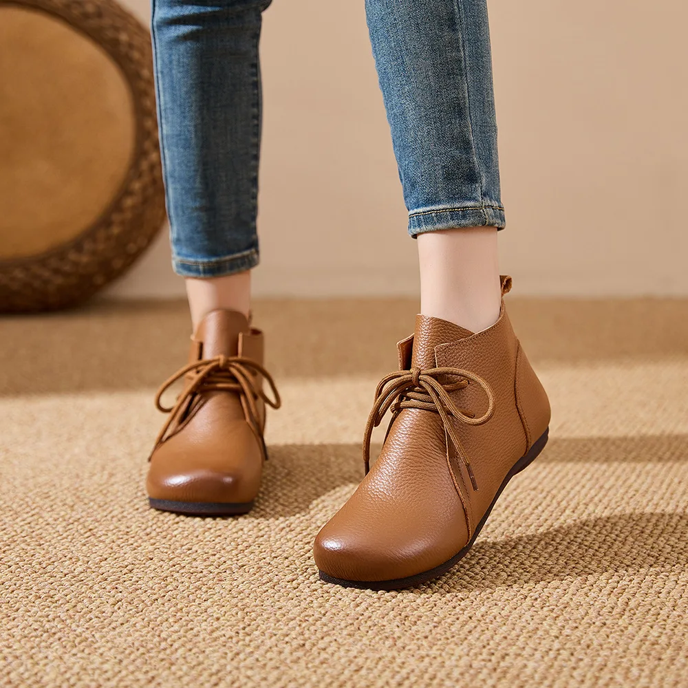 New concise genuine leather boots woman autumn waterproof dress shoes lace up ankle boot ladies simple short booties mom shoes
New concise genuine leather boots woman autumn waterproof dress shoes lace up ankle boot ladies simple short booties mom shoes