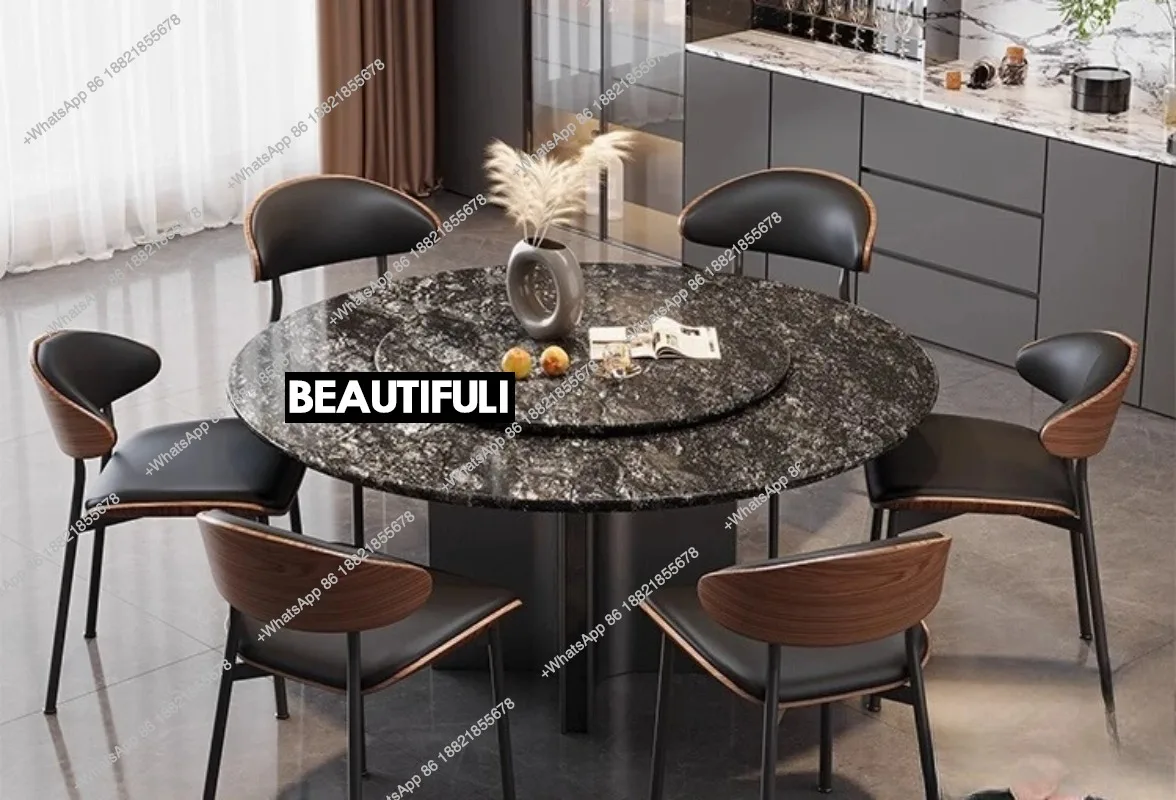 Natural luxury stone dining table Italian minimalist round dining table art creative home
Natural luxury stone dining table Italian minimalist round dining table art creative home