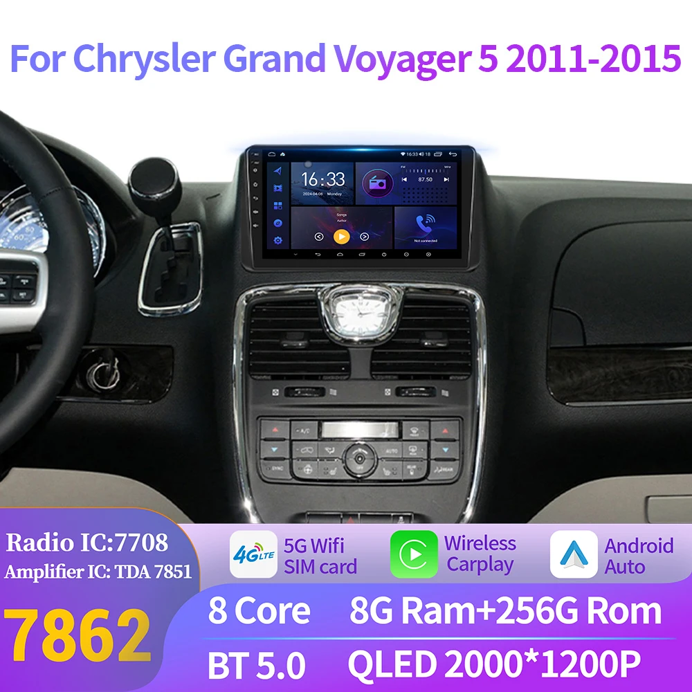 For Chrysler Grand Voyager 5 2011-2015 Android 14 Car Radio Stereo Multimedia Video Player Navigation Carplay BT 2K QLED Screen
For Chrysler Grand Voyager 5 2011-2015 Android 14 Car Radio Stereo Multimedia Video Player Navigation Carplay BT 2K QLED Screen