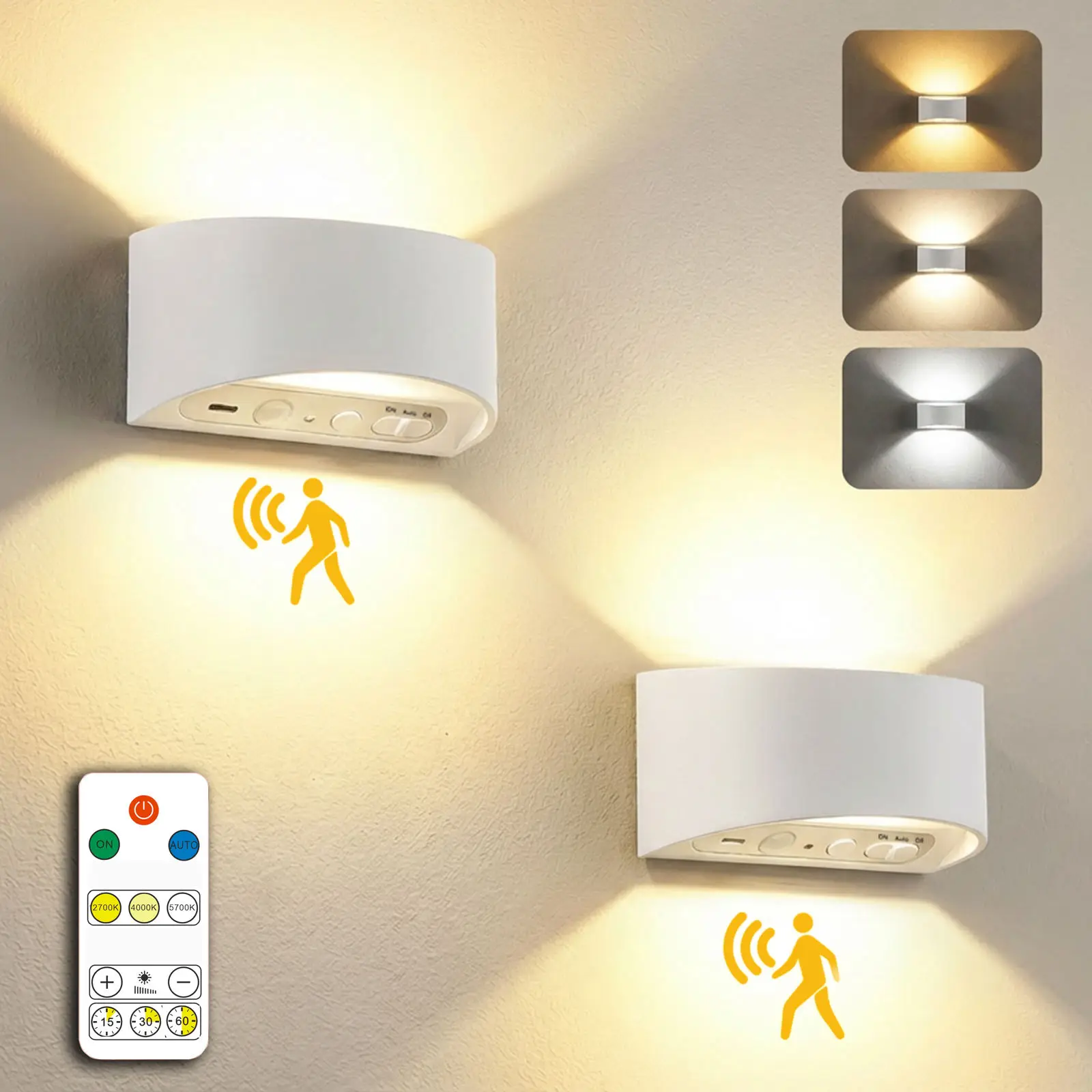 Motion Sensor LED Night Light Wireless Wall Lamp 3 Colors Rechargeable Remote Control For Kitchen Bedroom Bedside Cabinet Lights
Motion Sensor LED Night Light Wireless Wall Lamp 3 Colors Rechargeable Remote Control For Kitchen Bedroom Bedside Cabinet Lights