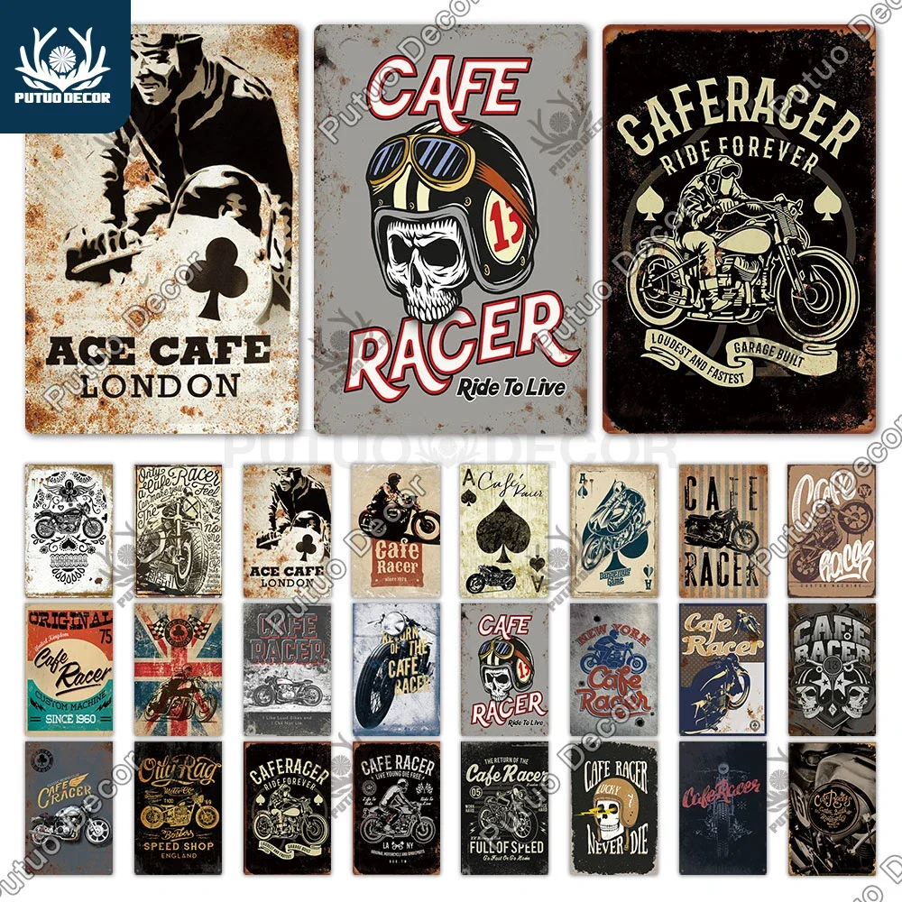 Винтажный жестяной знак Putuo Decor Cafe Racer, металлический знак, металлический декор для стен гаража, украшение для мужской пещеры, паба, бара
Винтажный жестяной знак Putuo Decor Cafe Racer, металлический знак, металлический декор для стен гаража, украшение для мужской пещеры, паба, бара