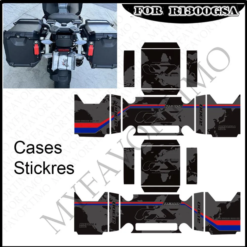 For R1300GS R 1300 GS R1300 ADV GSA Adventure Motorcycle Rallye carrier Trunk Luggage Panniers Aluminium Cases Stickers