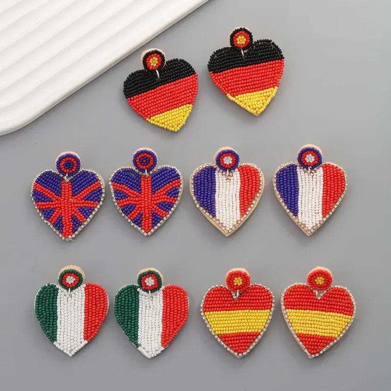 Rice bead earrings Heart-shaped Originality Hand knitting Bohemia Fashion Simple Alloy Female Fabric art Beaded earrings
Rice bead earrings Heart-shaped Originality Hand knitting Bohemia Fashion Simple Alloy Female Fabric art Beaded earrings