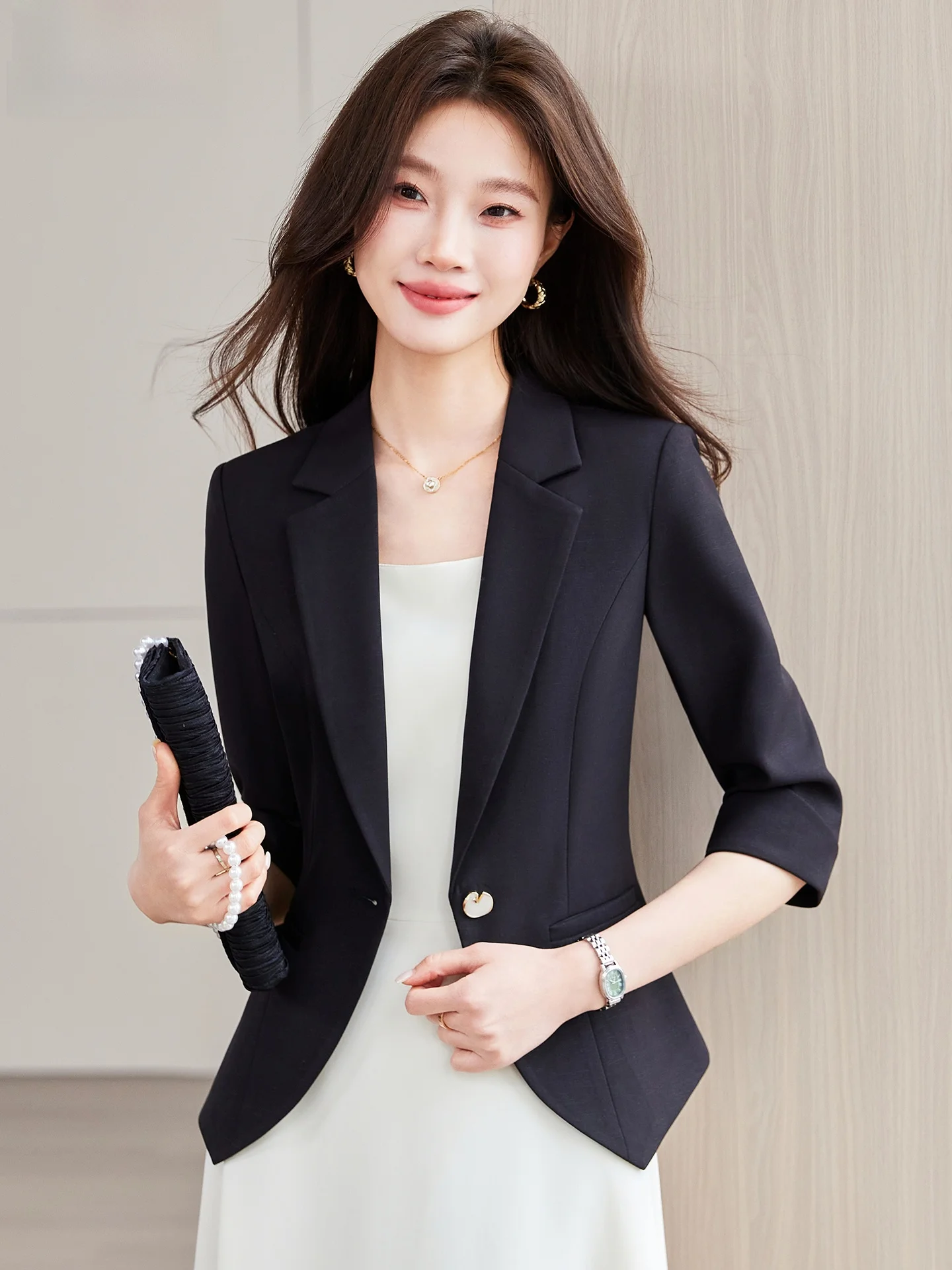 Women's Slim Fit ort Length Casual Summer Thin Suit Jaet 2026 New Sle Commute Sle Polyester Fiber Anti-Wrinkle
Women's Slim Fit ort Length Casual Summer Thin Suit Jaet 2026 New Sle Commute Sle Polyester Fiber Anti-Wrinkle