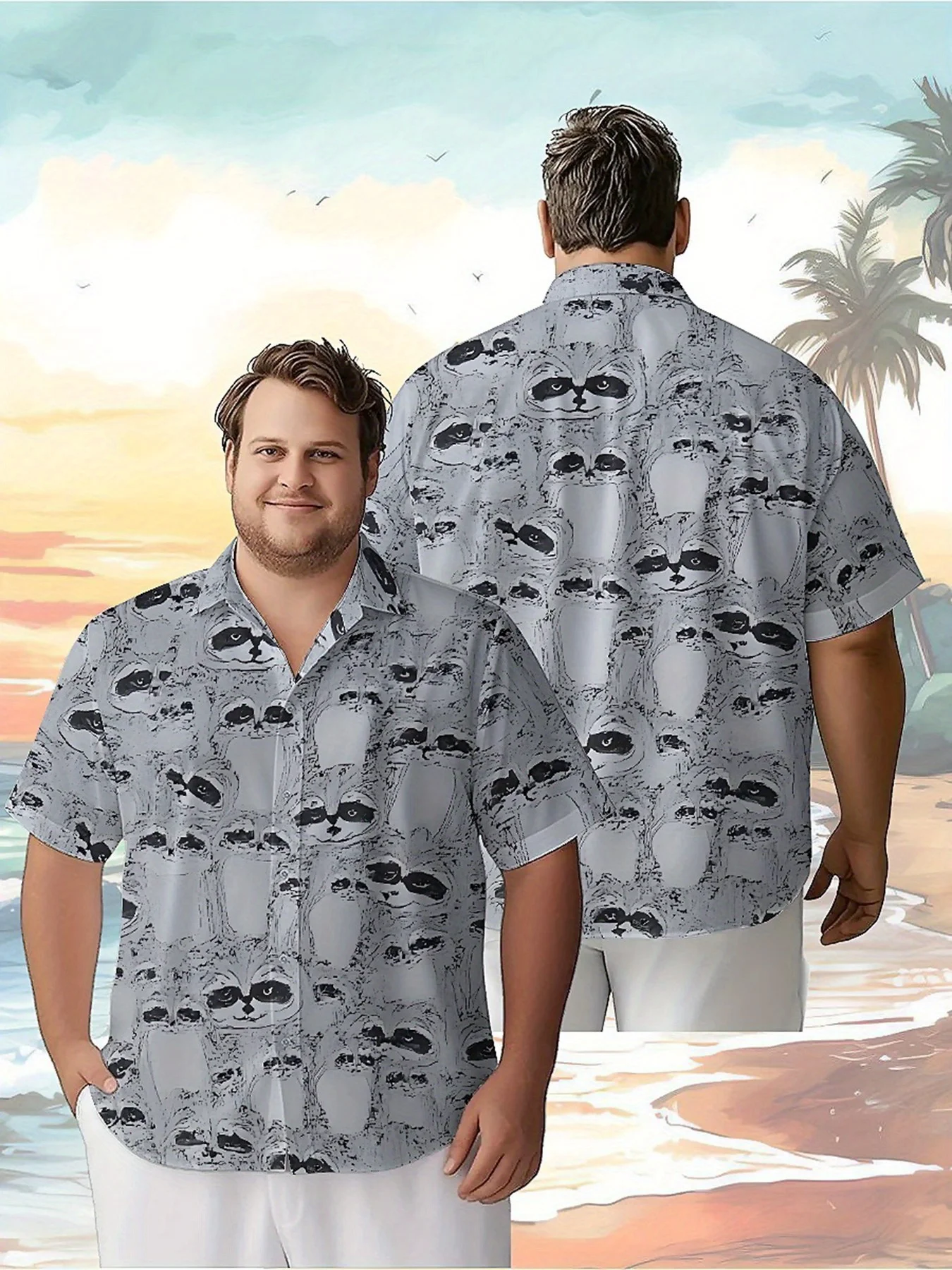 Men's Plus Size Hawaiian Shirts Raccoon Pattern, Summer Casual Tops, Suitable for Outdoor and Party, Streetwear
Men's Plus Size Hawaiian Shirts Raccoon Pattern, Summer Casual Tops, Suitable for Outdoor and Party, Streetwear