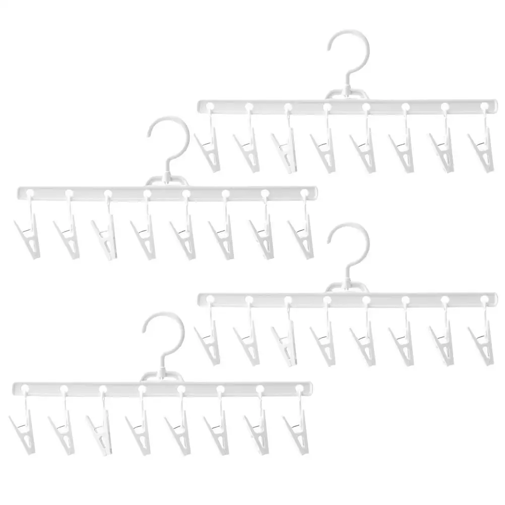 4 Pcs White Clothes Hanger with Clips for Socks Underwear Towels Rotatable 360 Degree Strong Anti Rust Home Gadget Laundry
4 Pcs White Clothes Hanger with Clips for Socks Underwear Towels Rotatable 360 Degree Strong Anti Rust Home Gadget Laundry