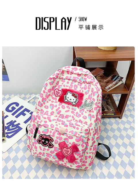 2024 New Middle School Student Hellokitty School Bag Lazy Style Cute Pink Leopard Print Women's Bag Large Capacity School Bag
2024 New Middle School Student Hellokitty School Bag Lazy Style Cute Pink Leopard Print Women's Bag Large Capacity School Bag