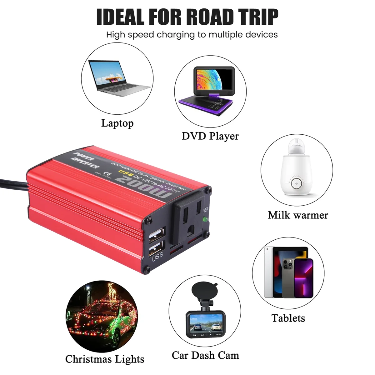 #006S 200W Car Power Inverter Dc 12V To Ac 220V Converter Dual Usb Charger Adapter Car Power Booster - Red (red)
#006S 200W Car Power Inverter Dc 12V To Ac 220V Converter Dual Usb Charger Adapter Car Power Booster - Red (red)