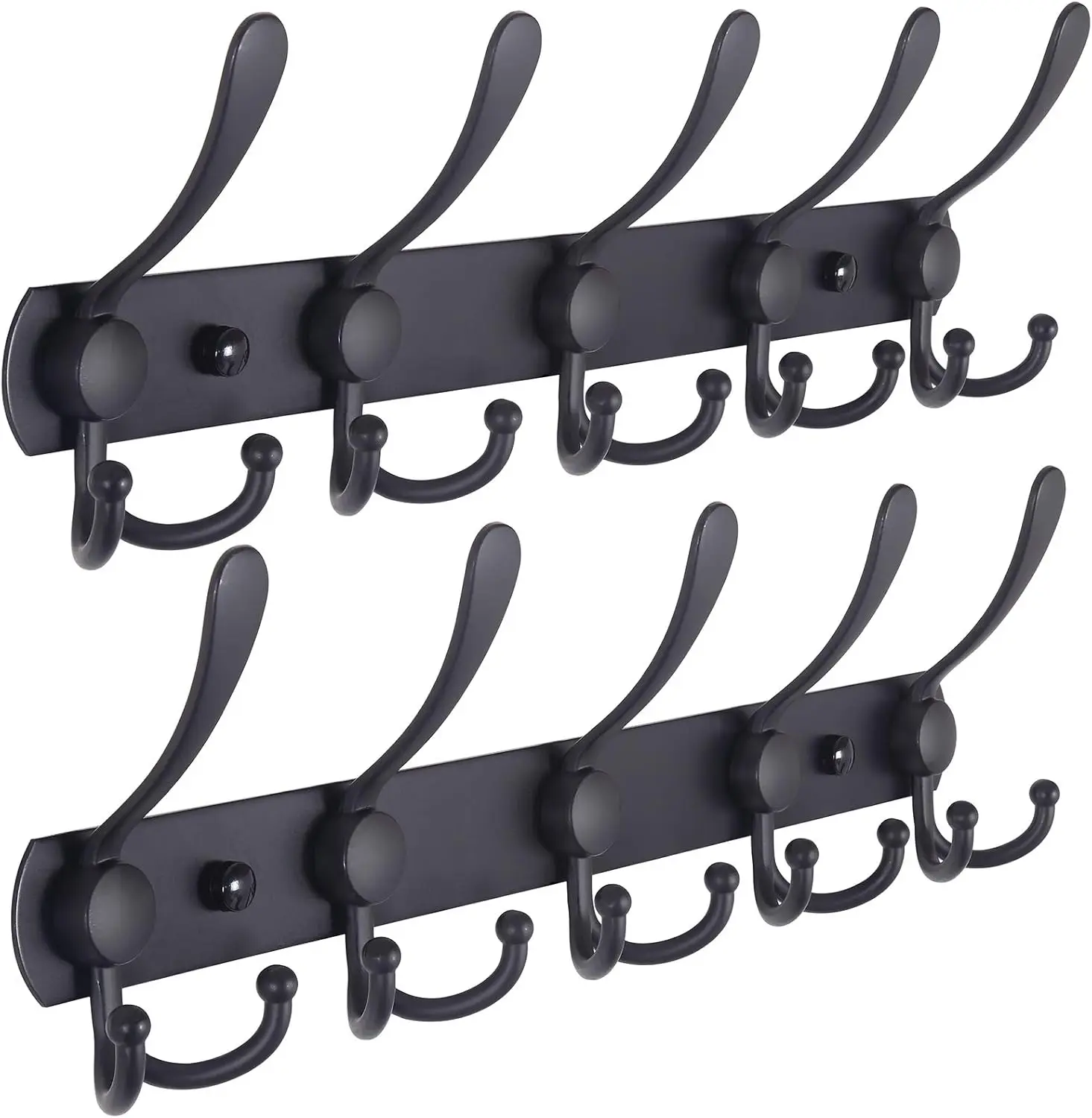 Wall Mounted Coat Rack with 5 Tri Hooks, Heavy Duty Stainless Steel, for Coats Hats Towels Purses, 2 Pack, Black
Wall Mounted Coat Rack with 5 Tri Hooks, Heavy Duty Stainless Steel, for Coats Hats Towels Purses, 2 Pack, Black