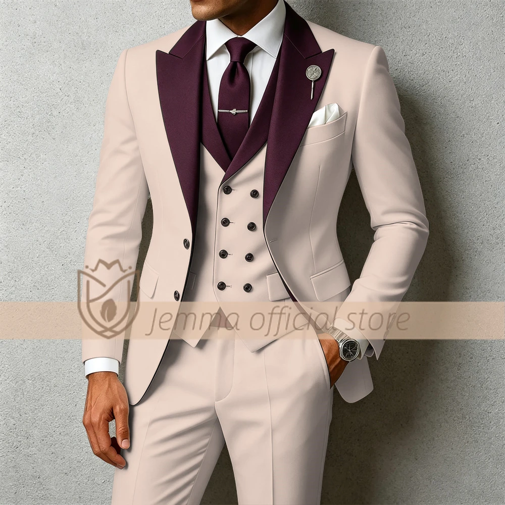 Men's 3-Piece Wedding Contrast Tuxedo Suit, Elegant Blazer, Vest & Trousers for Grooms & Ceremonies
Men's 3-Piece Wedding Contrast Tuxedo Suit, Elegant Blazer, Vest & Trousers for Grooms & Ceremonies