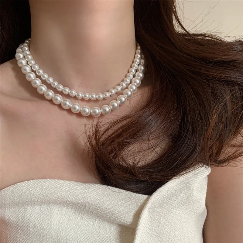 Vintage Glass Pearl Necklace with French Flair Women's Elegant and Personalized Neck Chain High Quality Dress Accessories 4mm
Vintage Glass Pearl Necklace with French Flair Women's Elegant and Personalized Neck Chain High Quality Dress Accessories 4mm