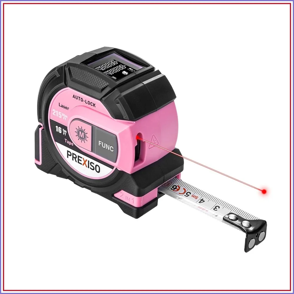 2-in-1 Laser Tape Measure 215Ft & 16Ft Tape with Auto Lock & Magnetic Hook - Area, Volume, Pythagorean
2-in-1 Laser Tape Measure 215Ft & 16Ft Tape with Auto Lock & Magnetic Hook - Area, Volume, Pythagorean