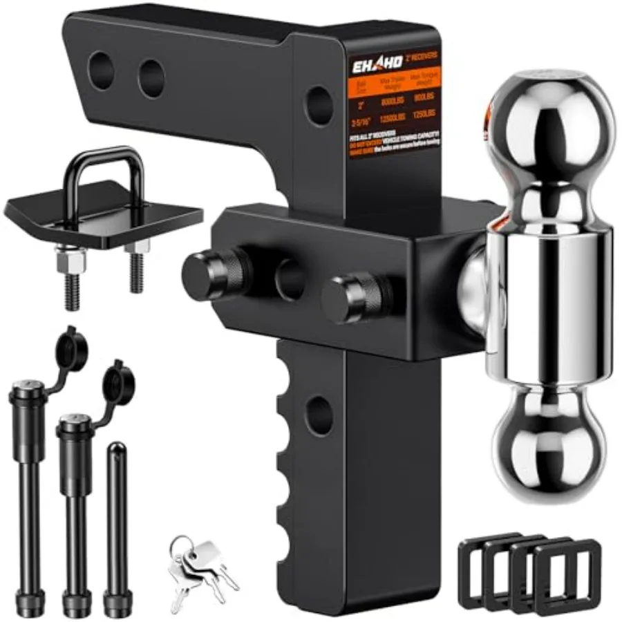 Регулируемое сцепное устройство для прицепа с фиксатором, подходит для 2-дюймовых фаркопов, сверхмощное алюминиевое, с вылетом 8 дюймов (опускание/подъем) для грузовиков
Регулируемое сцепное устройство для прицепа с фиксатором, подходит для 2-дюймовых фаркопов, сверхмощное алюминиевое, с вылетом 8 дюймов (опускание/подъем) для грузовиков