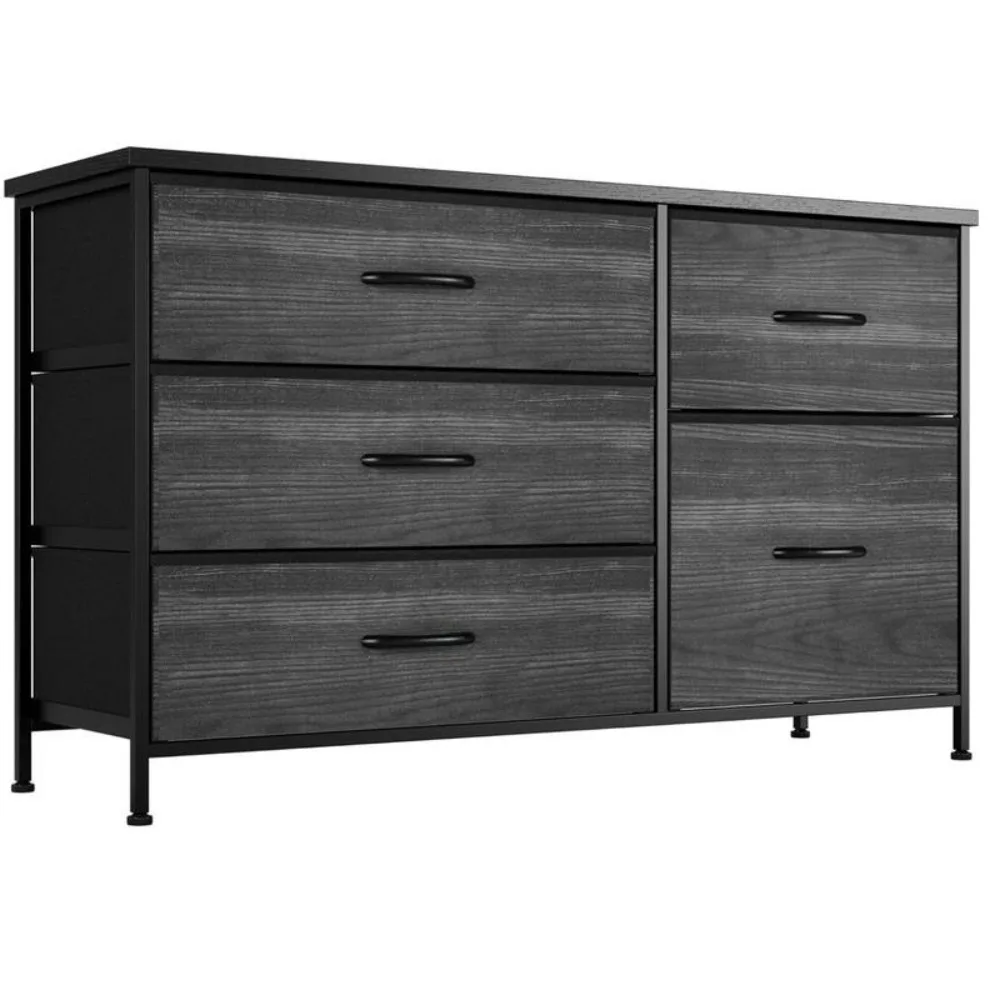 Elegant Black 5-Drawer Wood Grain Dresser for Bedroom Closet Organization - Nursery - Kids Furniture
Elegant Black 5-Drawer Wood Grain Dresser for Bedroom Closet Organization - Nursery - Kids Furniture