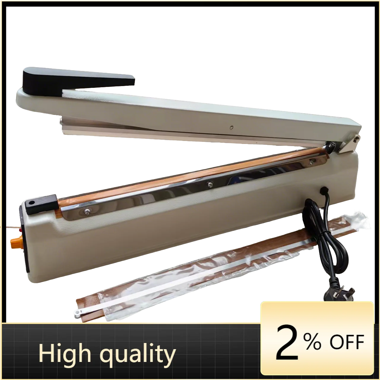 30cm*8mm Manual Metal Case Impulse Sealing Machine Code Sealer Heat Plastic Bag Sealer With Date Mold 8mm Wide Seal Width
30cm*8mm Manual Metal Case Impulse Sealing Machine Code Sealer Heat Plastic Bag Sealer With Date Mold 8mm Wide Seal Width
