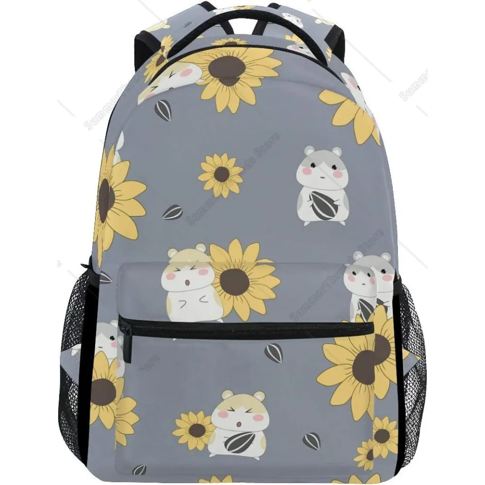 Cute Hamster And Sunflower Grey Stylish Large Backpack Personalized Laptop Tablet Travel School Bag With Multiple Poc
Cute Hamster And Sunflower Grey Stylish Large Backpack Personalized Laptop Tablet Travel School Bag With Multiple Poc