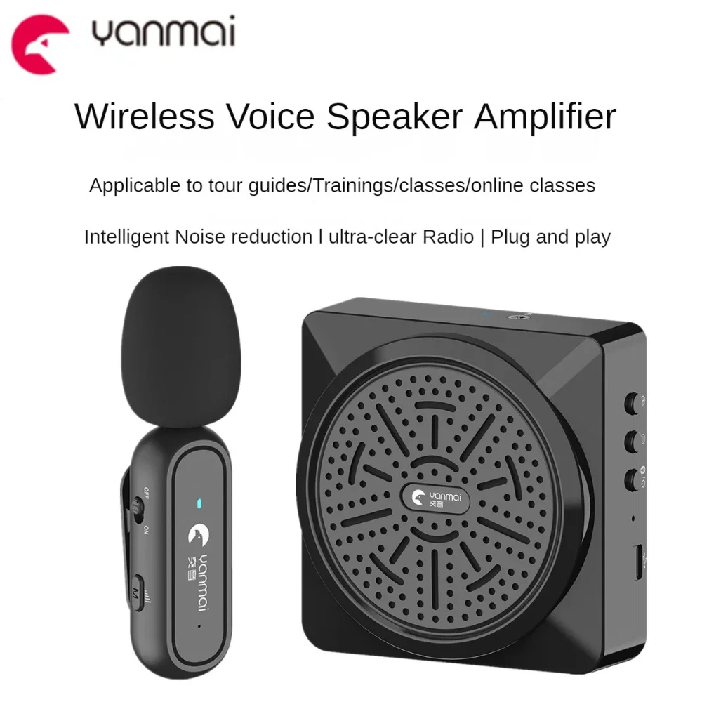 Rechargeable Wireless Voice Amplifier for Teachers Tour Guide Megaphone with 2.4g Wireless Lavalier Microphone Teaching Speaker
Rechargeable Wireless Voice Amplifier for Teachers Tour Guide Megaphone with 2.4g Wireless Lavalier Microphone Teaching Speaker