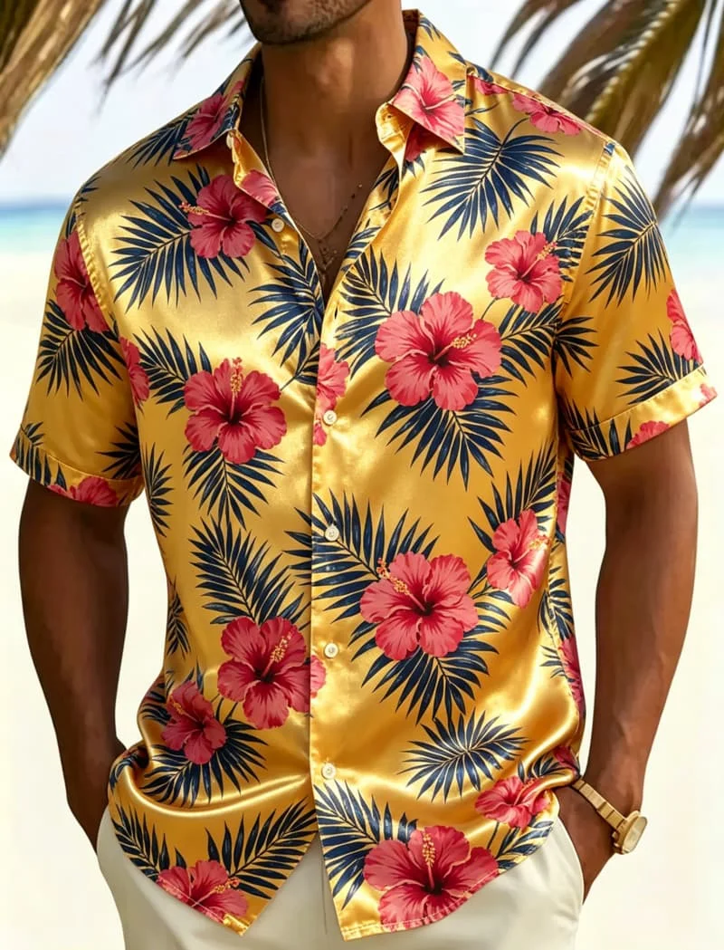 Men's mixed tropical floral print Hawaiian shirt, casual vacation top, summer vacation style, for beach gatherings&daily wear
Men's mixed tropical floral print Hawaiian shirt, casual vacation top, summer vacation style, for beach gatherings&daily wear
