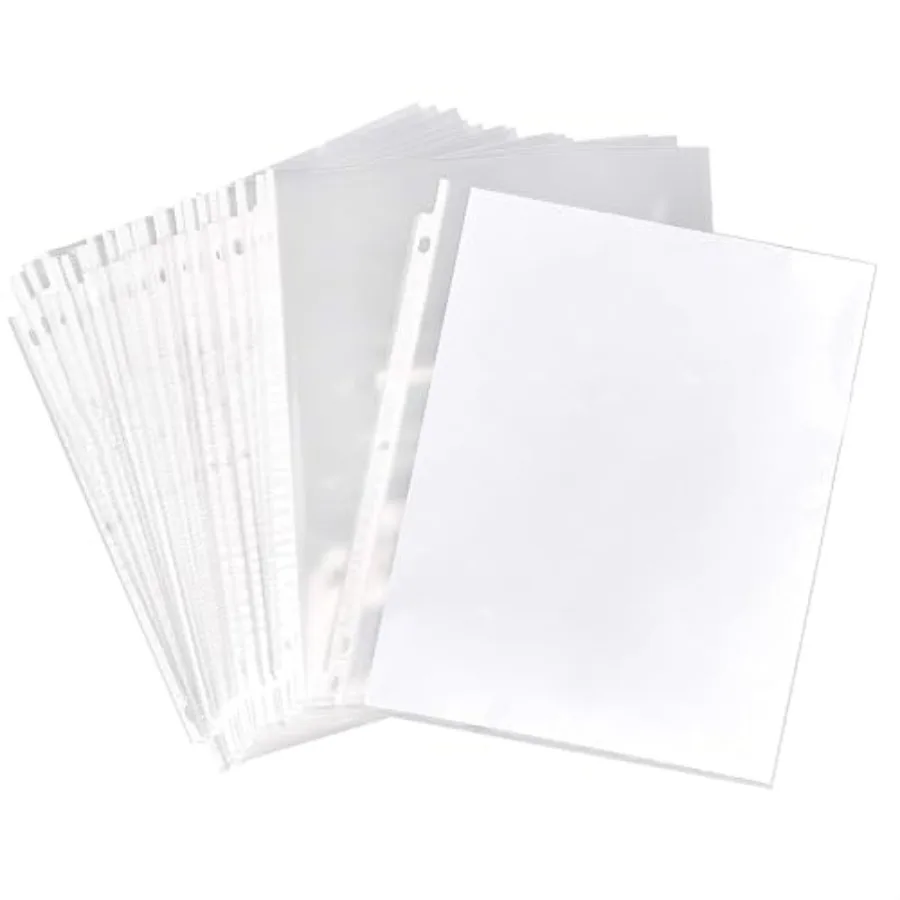 Sheet Protectors, Clear Finish, Page Protectors for 3 Ring Binder, Top Load, Letter Size Plastic Sleeves, Reinforced 3 Hole Pun
Sheet Protectors, Clear Finish, Page Protectors for 3 Ring Binder, Top Load, Letter Size Plastic Sleeves, Reinforced 3 Hole Pun