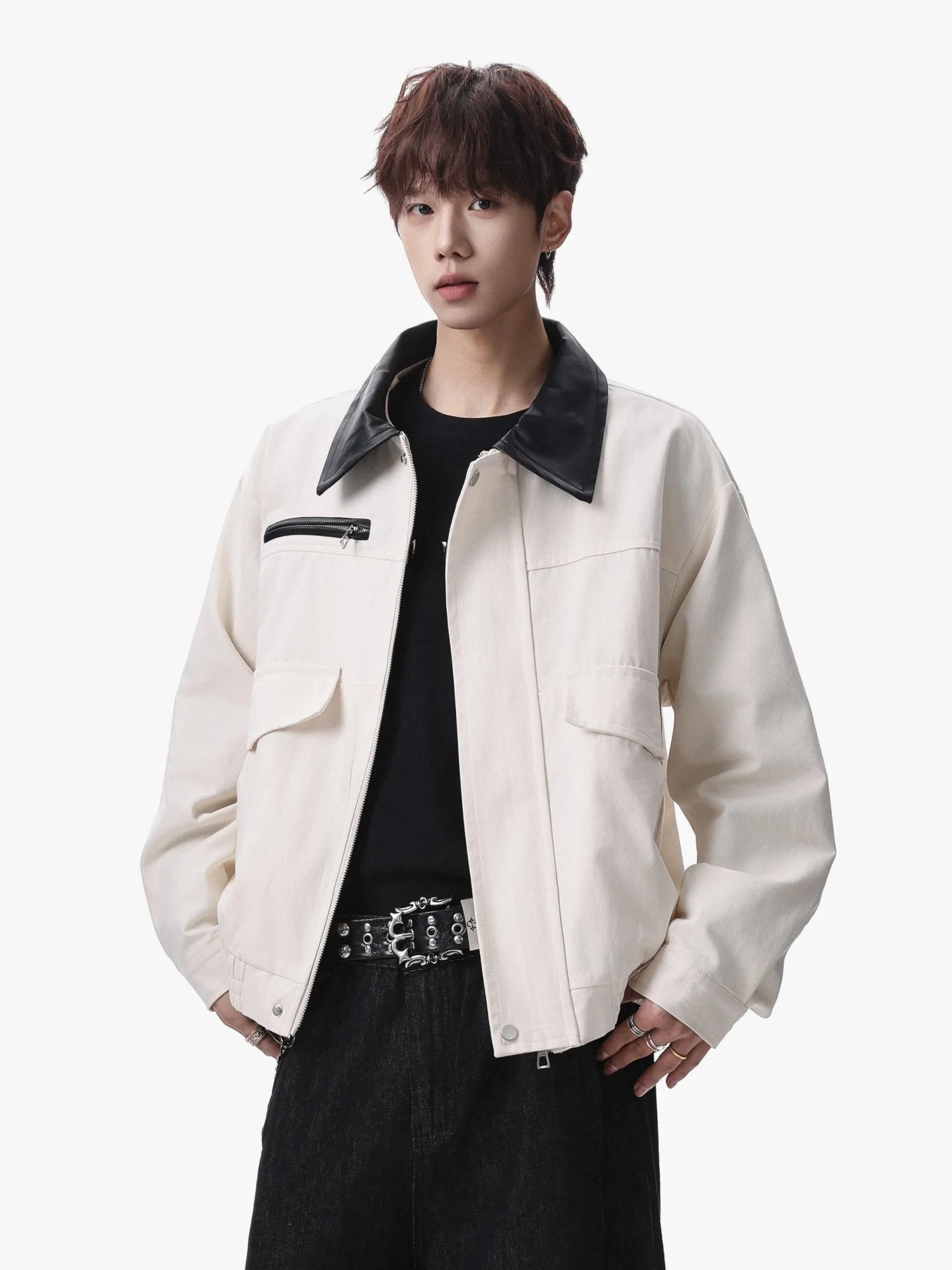 Spring Season Color Blo Collar Jaet Men Women Casual Loose Couples Match All-Match Outdoor Zipper Closure No Hat Jaet
Spring Season Color Blo Collar Jaet Men Women Casual Loose Couples Match All-Match Outdoor Zipper Closure No Hat Jaet