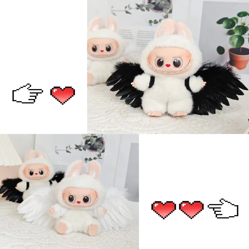 Popular New Fashionable Cartoon Cute15-17Cm Labubu V1/v2/v3 Blind Box Party Black and White Angel Feather Wings Accessories Gift
Popular New Fashionable Cartoon Cute15-17Cm Labubu V1/v2/v3 Blind Box Party Black and White Angel Feather Wings Accessories Gift