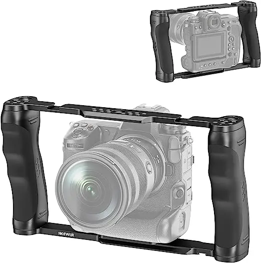 NEEWER Video Camera Cage Rig with Arca Type Base, Dual Grips, Cold Shoes, Camera Stabilizer for SmallRig NEEWER Baseplate
NEEWER Video Camera Cage Rig with Arca Type Base, Dual Grips, Cold Shoes, Camera Stabilizer for SmallRig NEEWER Baseplate