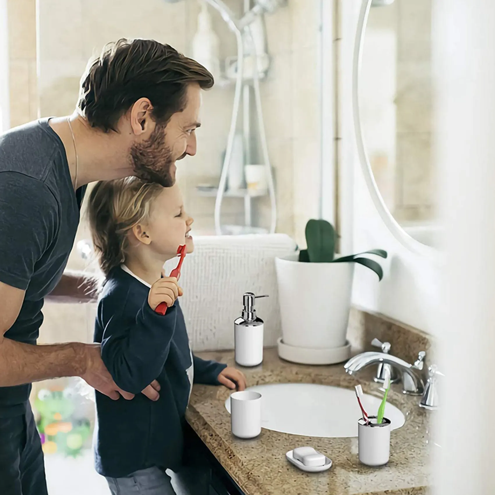 AT44-8 шт. пластиковый набор аксессуаров для ванной комнаты, набор аксессуаров для туалетной щетки для ванны с держателем зубной щетки, чашка для зубной щетки (серый и белый) 
AT44-8 шт. пластиковый набор аксессуаров для ванной комнаты, набор аксессуаров для туалетной щетки для ванны с держателем зубной щетки, чашка для зубной щетки (серый и белый)