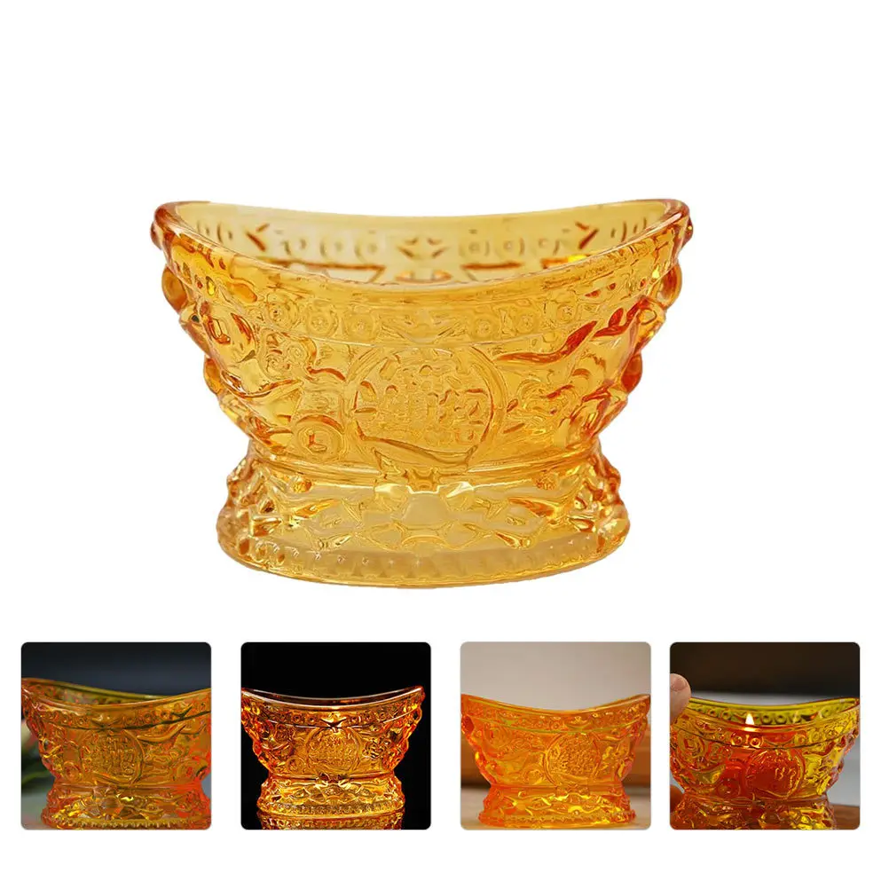 Glass Craft Candleholder Desktop Ornament Ingot Modeling Flame Resistant Cup for Festival Decorative Use
Glass Craft Candleholder Desktop Ornament Ingot Modeling Flame Resistant Cup for Festival Decorative Use